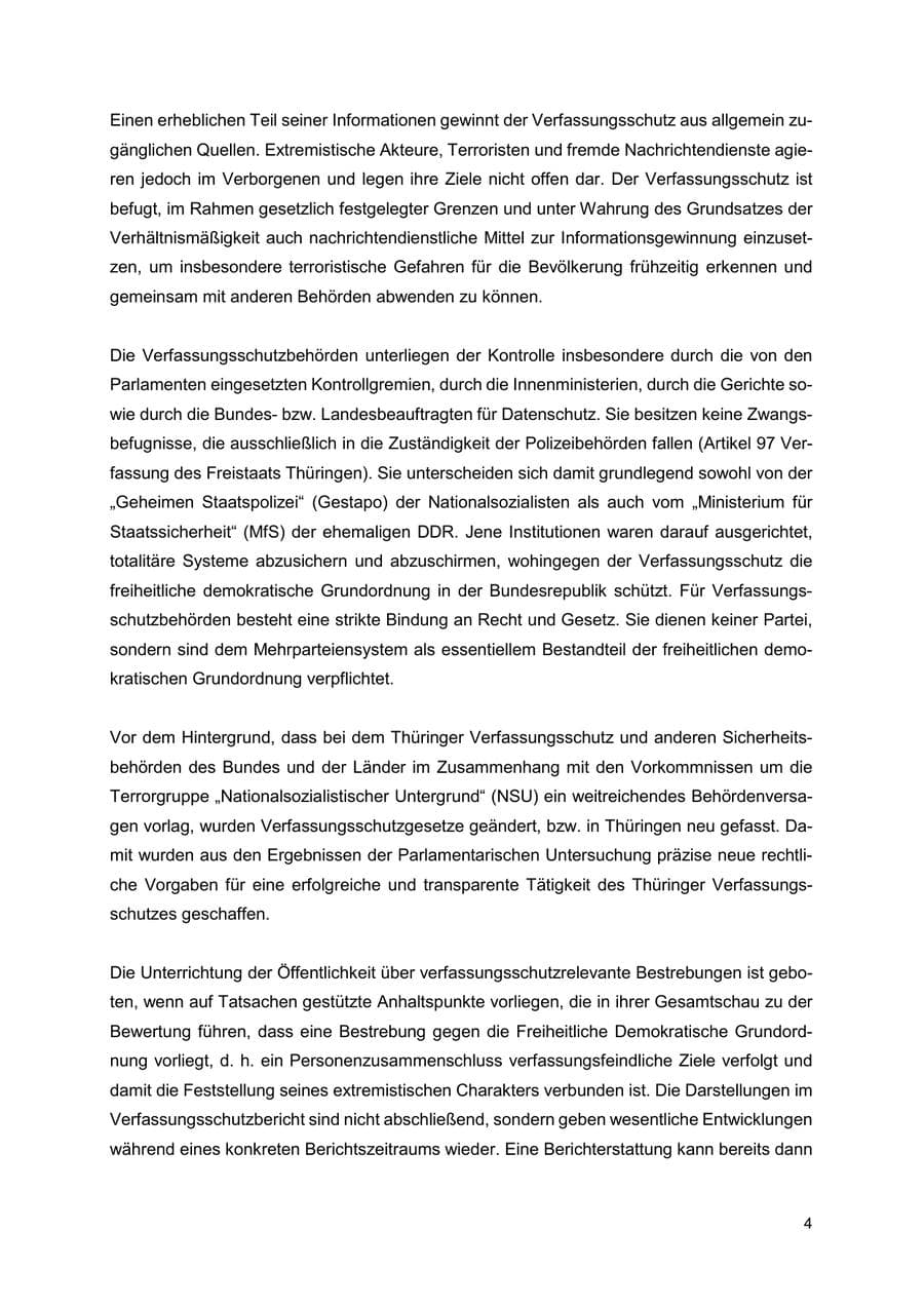 Seite 5 des Verfassungsschutzbericht 2024 Thüringen