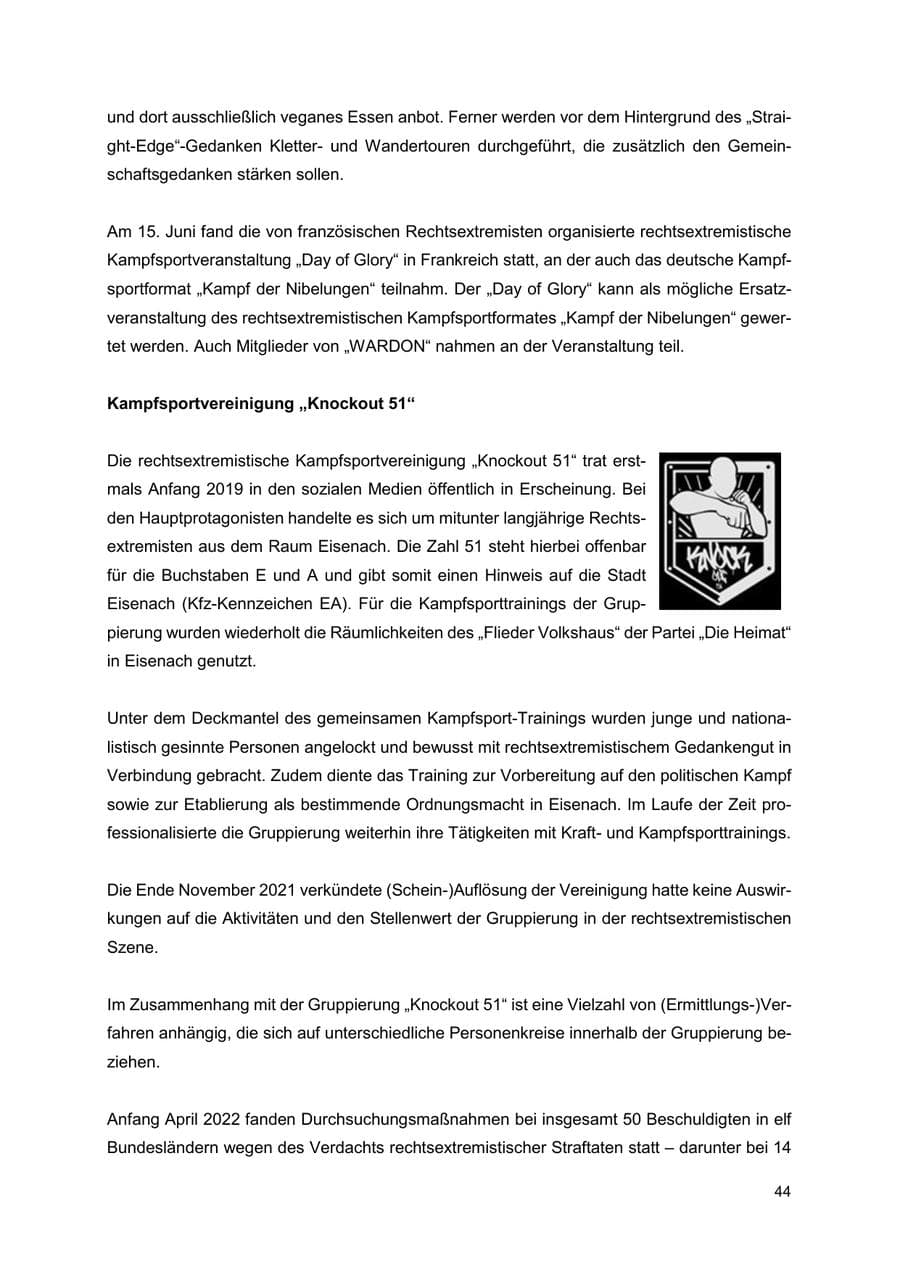 Seite 45 des Verfassungsschutzbericht 2024 Thüringen