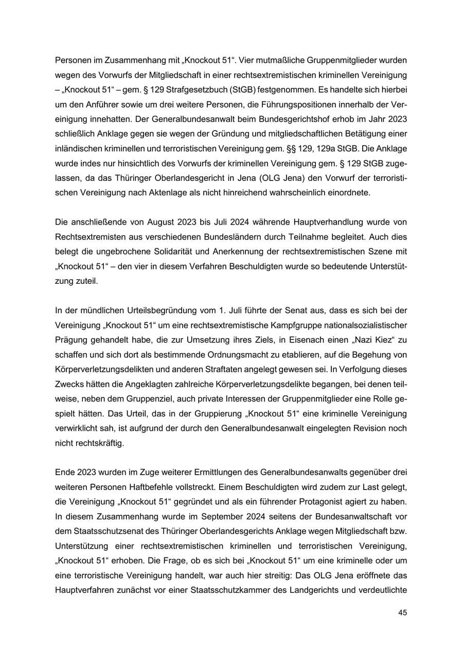 Seite 46 des Verfassungsschutzbericht 2024 Thüringen