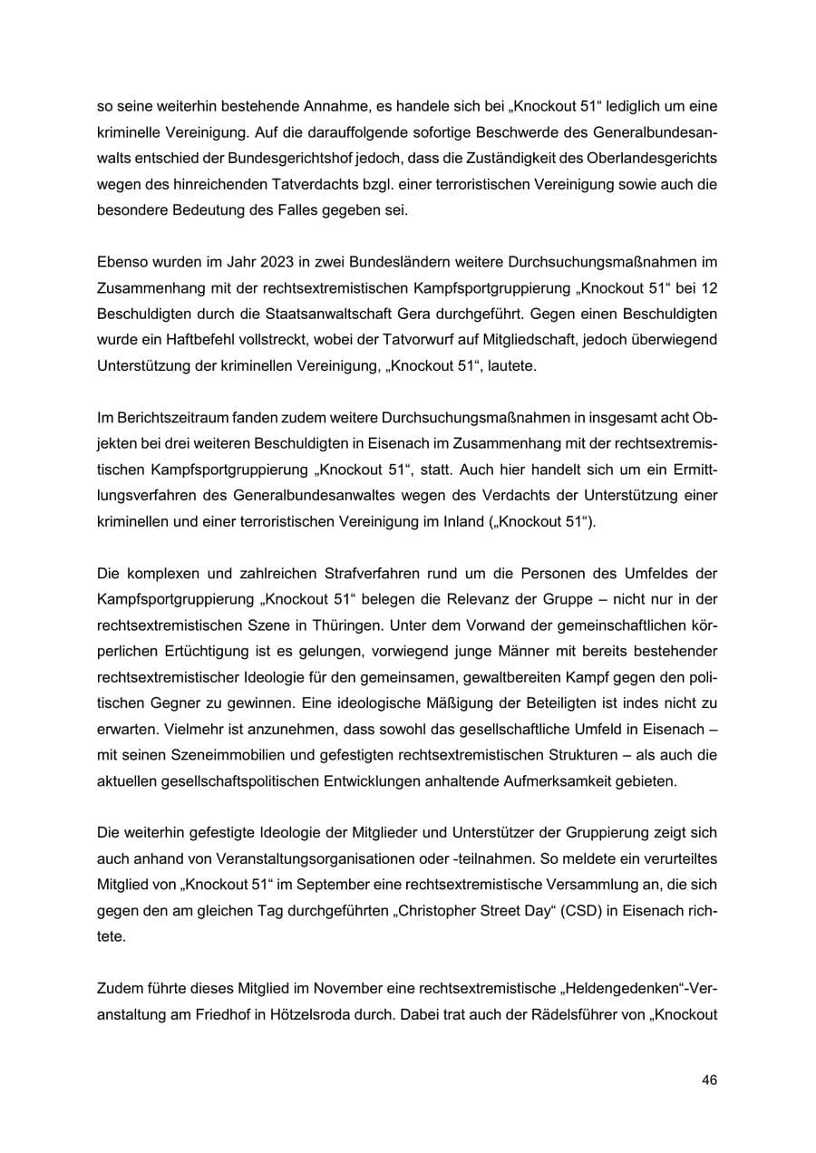 Seite 47 des Verfassungsschutzbericht 2024 Thüringen