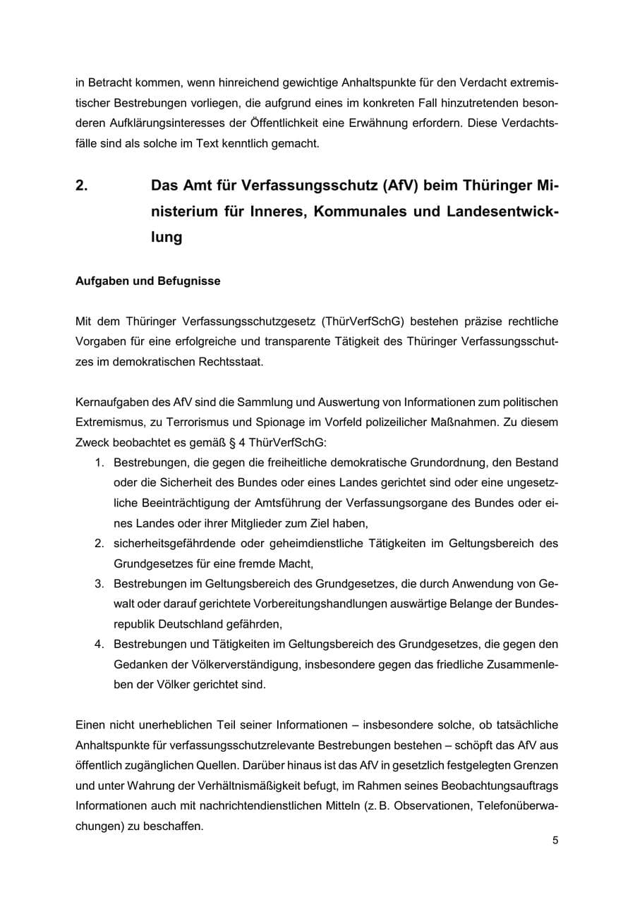 Seite 6 des Verfassungsschutzbericht 2024 Thüringen