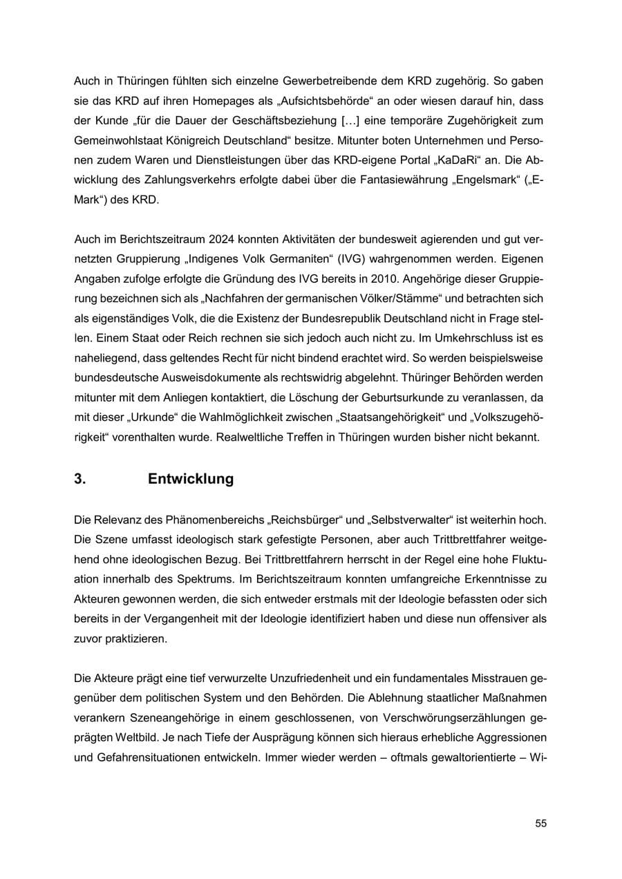 Seite 56 des Verfassungsschutzbericht 2024 Thüringen