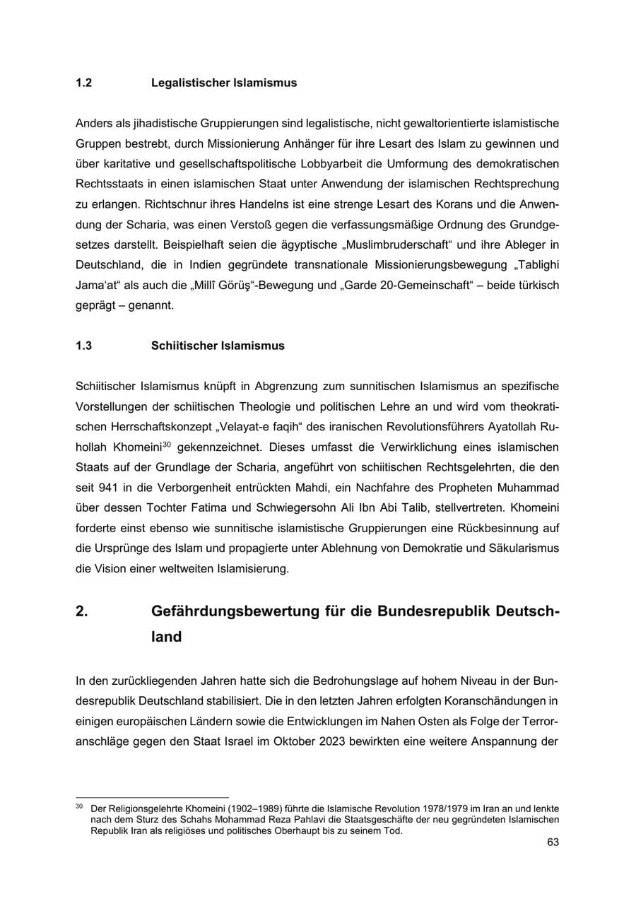 Seite 64 des Verfassungsschutzbericht 2024 Thüringen