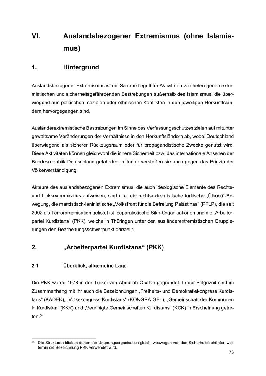 Seite 74 des Verfassungsschutzbericht 2024 Thüringen
