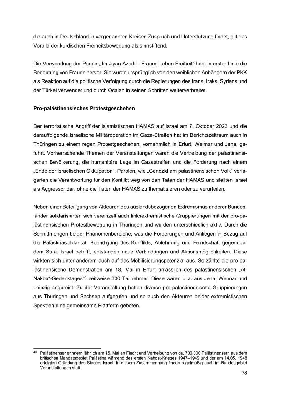 Seite 79 des Verfassungsschutzbericht 2024 Thüringen