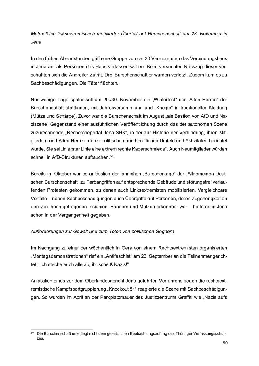 Seite 91 des Verfassungsschutzbericht 2024 Thüringen