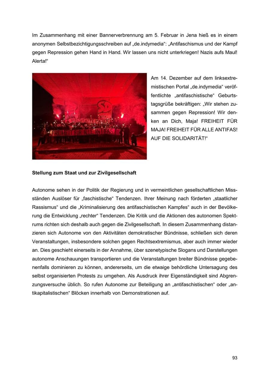 Seite 94 des Verfassungsschutzbericht 2024 Thüringen