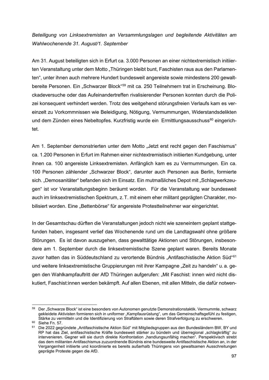 Seite 98 des Verfassungsschutzbericht 2024 Thüringen